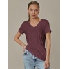 image:imageATHMILE T Shirts Short Sleeve V Neck Tees for Women Fashion Tops Trendy Soft Casual Summer Clothes Outfits 2026Wine Red