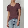 image:imageATHMILE T Shirts Short Sleeve V Neck Tees for Women Fashion Tops Trendy Soft Casual Summer Clothes Outfits 2026Wine Red