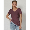 image:imageATHMILE T Shirts Short Sleeve V Neck Tees for Women Fashion Tops Trendy Soft Casual Summer Clothes Outfits 2026Wine Red