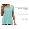 image:imageATHMILE T Womens Short Sleeve TShirts V Neck Summer Tops Basic Tees  Lightweight Breathable Casual Sorf Spring Summer Workout Outfits ClothesAqua