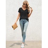 image:imageATHMILE T Womens Short Sleeve TShirts V Neck Summer Tops Basic Tees  Lightweight Breathable Casual Sorf Spring Summer Workout Outfits ClothesBlack