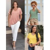 image:imageATHMILE T Womens Short Sleeve TShirts V Neck Summer Tops Basic Tees  Lightweight Breathable Casual Sorf Spring Summer Workout Outfits ClothesBlue Flower
