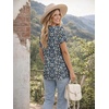 image:imageATHMILE T Womens Short Sleeve TShirts V Neck Summer Tops Basic Tees  Lightweight Breathable Casual Sorf Spring Summer Workout Outfits ClothesBlue Flower