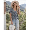 image:imageATHMILE T Womens Short Sleeve TShirts V Neck Summer Tops Basic Tees  Lightweight Breathable Casual Sorf Spring Summer Workout Outfits ClothesBlue Flower