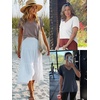 image:imageATHMILE T Womens Short Sleeve TShirts V Neck Summer Tops Basic Tees  Lightweight Breathable Casual Sorf Spring Summer Workout Outfits ClothesCoffee