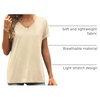image:imageATHMILE T Womens Short Sleeve TShirts V Neck Summer Tops Basic Tees  Lightweight Breathable Casual Sorf Spring Summer Workout Outfits ClothesCream