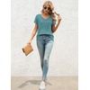 image:imageATHMILE T Womens Short Sleeve TShirts V Neck Summer Tops Basic Tees  Lightweight Breathable Casual Sorf Spring Summer Workout Outfits ClothesDarkblue