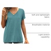 image:imageATHMILE T Womens Short Sleeve TShirts V Neck Summer Tops Basic Tees  Lightweight Breathable Casual Sorf Spring Summer Workout Outfits ClothesDarkblue