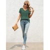 image:imageATHMILE T Womens Short Sleeve TShirts V Neck Summer Tops Basic Tees  Lightweight Breathable Casual Sorf Spring Summer Workout Outfits ClothesGreen