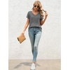 image:imageATHMILE T Womens Short Sleeve TShirts V Neck Summer Tops Basic Tees  Lightweight Breathable Casual Sorf Spring Summer Workout Outfits ClothesGrey