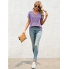 image:imageATHMILE T Womens Short Sleeve TShirts V Neck Summer Tops Basic Tees  Lightweight Breathable Casual Sorf Spring Summer Workout Outfits ClothesLight Purple