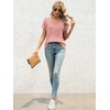image:imageATHMILE T Womens Short Sleeve TShirts V Neck Summer Tops Basic Tees  Lightweight Breathable Casual Sorf Spring Summer Workout Outfits ClothesLightpink