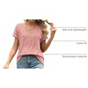 image:imageATHMILE T Womens Short Sleeve TShirts V Neck Summer Tops Basic Tees  Lightweight Breathable Casual Sorf Spring Summer Workout Outfits ClothesLightpink