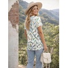image:imageATHMILE T Womens Short Sleeve TShirts V Neck Summer Tops Basic Tees  Lightweight Breathable Casual Sorf Spring Summer Workout Outfits ClothesMultileaf