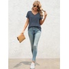 image:imageATHMILE T Womens Short Sleeve TShirts V Neck Summer Tops Basic Tees  Lightweight Breathable Casual Sorf Spring Summer Workout Outfits ClothesNavy