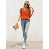 image:imageATHMILE T Womens Short Sleeve TShirts V Neck Summer Tops Basic Tees  Lightweight Breathable Casual Sorf Spring Summer Workout Outfits ClothesOrange
