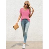 image:imageATHMILE T Womens Short Sleeve TShirts V Neck Summer Tops Basic Tees  Lightweight Breathable Casual Sorf Spring Summer Workout Outfits ClothesPink
