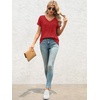 image:imageATHMILE T Womens Short Sleeve TShirts V Neck Summer Tops Basic Tees  Lightweight Breathable Casual Sorf Spring Summer Workout Outfits ClothesRed