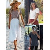 image:imageATHMILE T Womens Short Sleeve TShirts V Neck Summer Tops Basic Tees  Lightweight Breathable Casual Sorf Spring Summer Workout Outfits ClothesRed