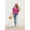 image:imageATHMILE T Womens Short Sleeve TShirts V Neck Summer Tops Basic Tees  Lightweight Breathable Casual Sorf Spring Summer Workout Outfits ClothesRose Red