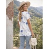 image:imageATHMILE T Womens Short Sleeve TShirts V Neck Summer Tops Basic Tees  Lightweight Breathable Casual Sorf Spring Summer Workout Outfits ClothesWhiteflower