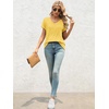 image:imageATHMILE T Womens Short Sleeve TShirts V Neck Summer Tops Basic Tees  Lightweight Breathable Casual Sorf Spring Summer Workout Outfits ClothesYellow