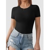 image:imageATHMILE Tank Top Body Suits Women Sexy Crew Neck Racerback Halter Ribbed Sleeveless Bodysuit for Women0black
