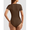 image:imageATHMILE Tank Top Body Suits Women Sexy Crew Neck Racerback Halter Ribbed Sleeveless Bodysuit for Women0coffee