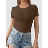 image:imageATHMILE Tank Top Body Suits Women Sexy Crew Neck Racerback Halter Ribbed Sleeveless Bodysuit for Women0coffee