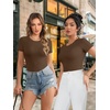 image:imageATHMILE Tank Top Body Suits Women Sexy Crew Neck Racerback Halter Ribbed Sleeveless Bodysuit for Women0coffee