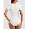 image:imageATHMILE Tank Top Body Suits Women Sexy Crew Neck Racerback Halter Ribbed Sleeveless Bodysuit for Women0white