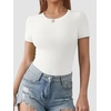 image:imageATHMILE Tank Top Body Suits Women Sexy Crew Neck Racerback Halter Ribbed Sleeveless Bodysuit for Women0white