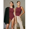 image:imageATHMILE Tank Top Body Suits Women Sexy Crew Neck Racerback Halter Ribbed Sleeveless Bodysuit for WomenBurgundy