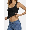 image:imageATHMILE Tank Top for Women Crop Square Neck Lace Trim Spring Summer Sleeveless Double Lined Basic Going Out Y2k Outfits 2026Black