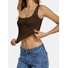 image:imageATHMILE Tank Top for Women Crop Square Neck Lace Trim Spring Summer Sleeveless Double Lined Basic Going Out Y2k Outfits 2026Brown