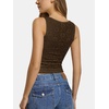 image:imageATHMILE Tank Top for Women Crop Square Neck Lace Trim Spring Summer Sleeveless Double Lined Basic Going Out Y2k Outfits 2026Brown