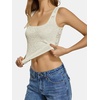 image:imageATHMILE Tank Top for Women Crop Square Neck Lace Trim Spring Summer Sleeveless Double Lined Basic Going Out Y2k Outfits 2026Offwhite