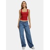 image:imageATHMILE Tank Top for Women Crop Square Neck Lace Trim Spring Summer Sleeveless Double Lined Basic Going Out Y2k Outfits 2026Red