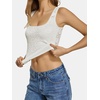 image:imageATHMILE Tank Top for Women Crop Square Neck Lace Trim Spring Summer Sleeveless Double Lined Basic Going Out Y2k Outfits 2026White