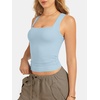 image:imageATHMILE Tank Tops for Women Square Neck Sleeveless DoubleLayer Tank Tops Basic Tight T ShirtsLight Blue
