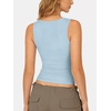image:imageATHMILE Tank Tops for Women Square Neck Sleeveless DoubleLayer Tank Tops Basic Tight T ShirtsLight Blue