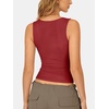 image:imageATHMILE Tank Tops for Women Square Neck Sleeveless DoubleLayer Tank Tops Basic Tight T ShirtsRed
