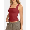 image:imageATHMILE Tank Tops for Women Square Neck Sleeveless DoubleLayer Tank Tops Basic Tight T ShirtsRed