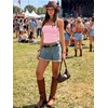 image:imageATHMILE Women Sexy Tube Top Summer Y2K Going Out Double Lined Basic Tank TopPink