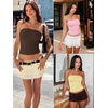 image:imageATHMILE Women Sexy Tube Top Summer Y2K Going Out Double Lined Basic Tank TopYellow