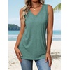 image:imageATHMILE Women Summer V Neck Tank Top Sleeveless Spring Tee Beach Vacation TopsBlue Green