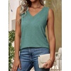 image:imageATHMILE Women Summer V Neck Tank Top Sleeveless Spring Tee Beach Vacation TopsBlue Green
