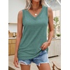 image:imageATHMILE Women Summer V Neck Tank Top Sleeveless Spring Tee Beach Vacation TopsBlue Green