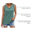 image:imageATHMILE Women Summer V Neck Tank Top Sleeveless Spring Tee Beach Vacation TopsBlue Green