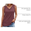 image:imageATHMILE Women Summer V Neck Tank Top Sleeveless Spring Tee Beach Vacation TopsBurgundy